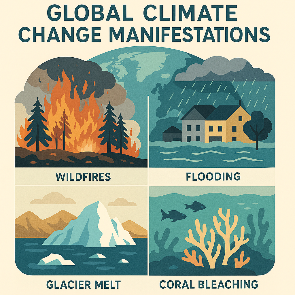 Climate Change Manifestations Illustration