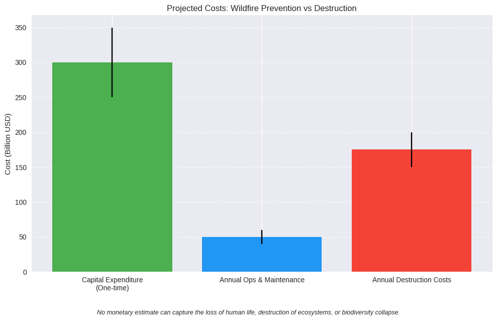 Projected costs comparison: fleet vs. destruction